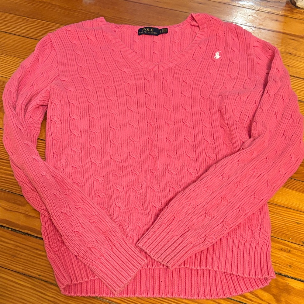 Polo by Ralph Lauren V-Neck Pink Sweater